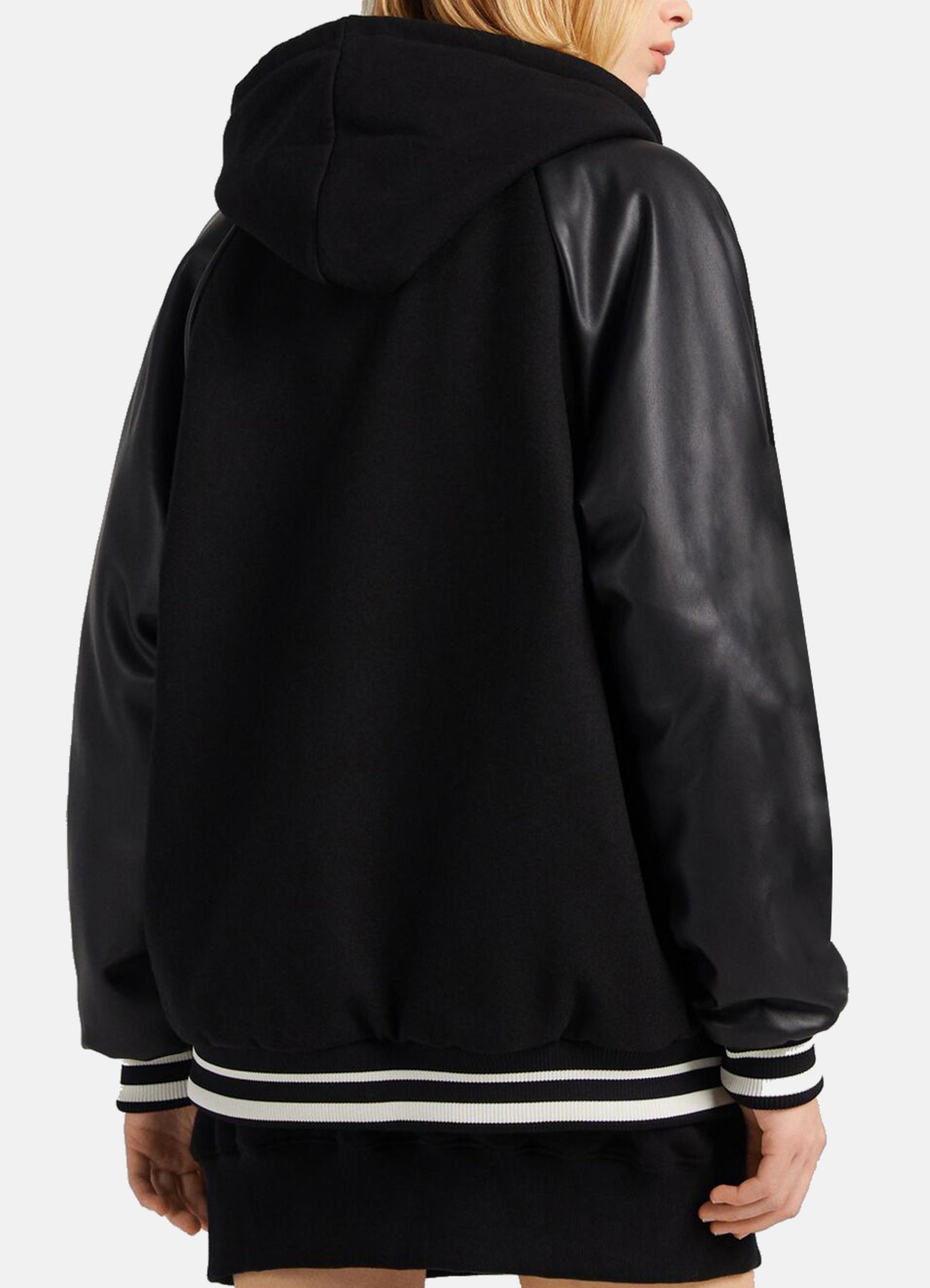 Women's Oversized Black Varsity Jacket