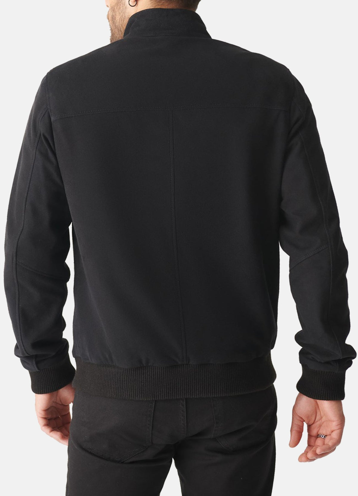 Men's Matt Black Suede Leather Jacket