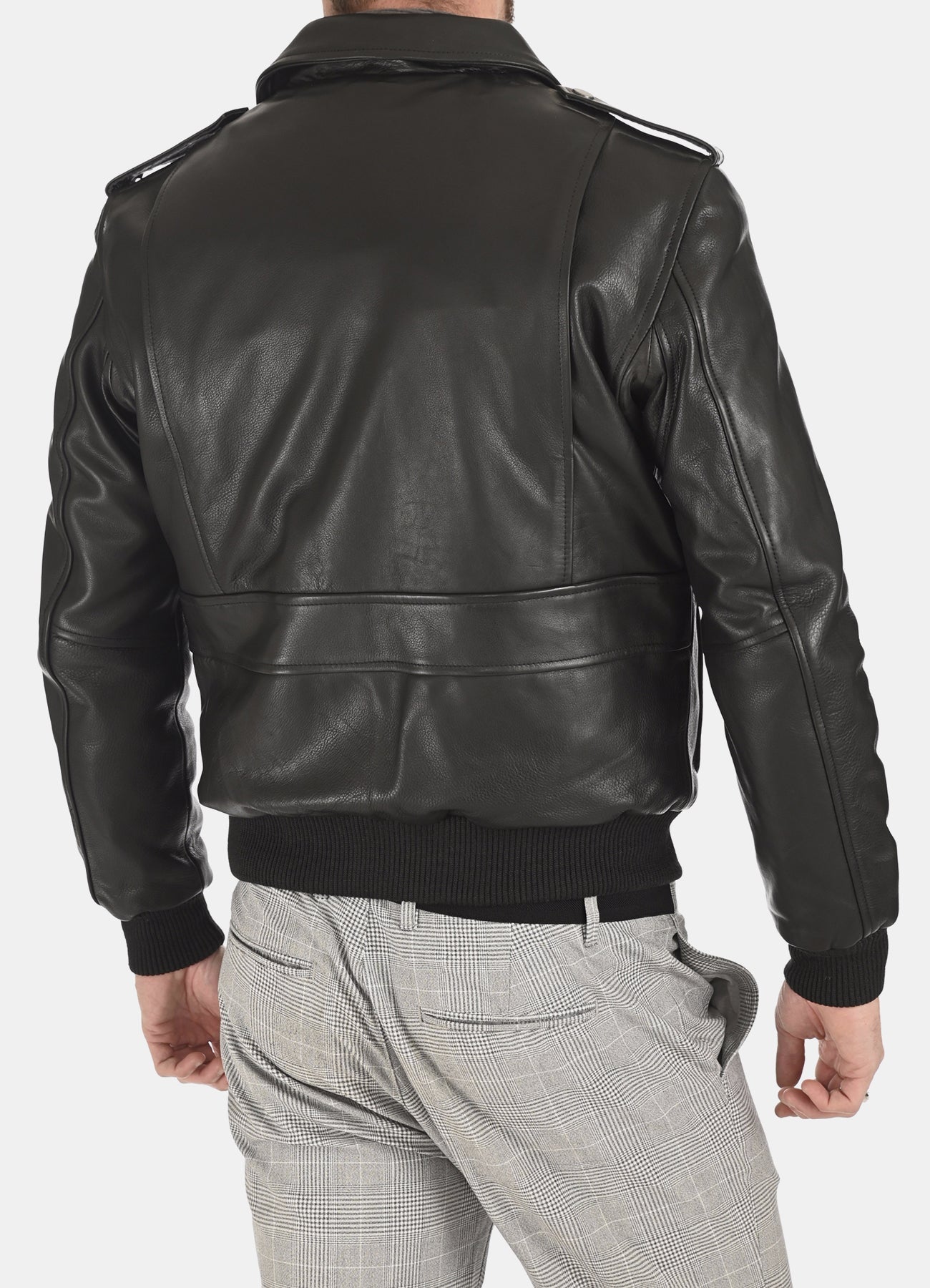 Men's Soft Black Bomber Leather Jacket