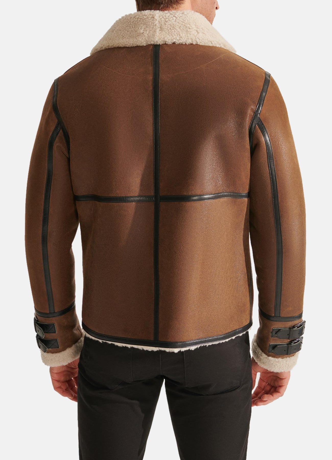 Men's Caramel Brown Shearling Leather Jacket