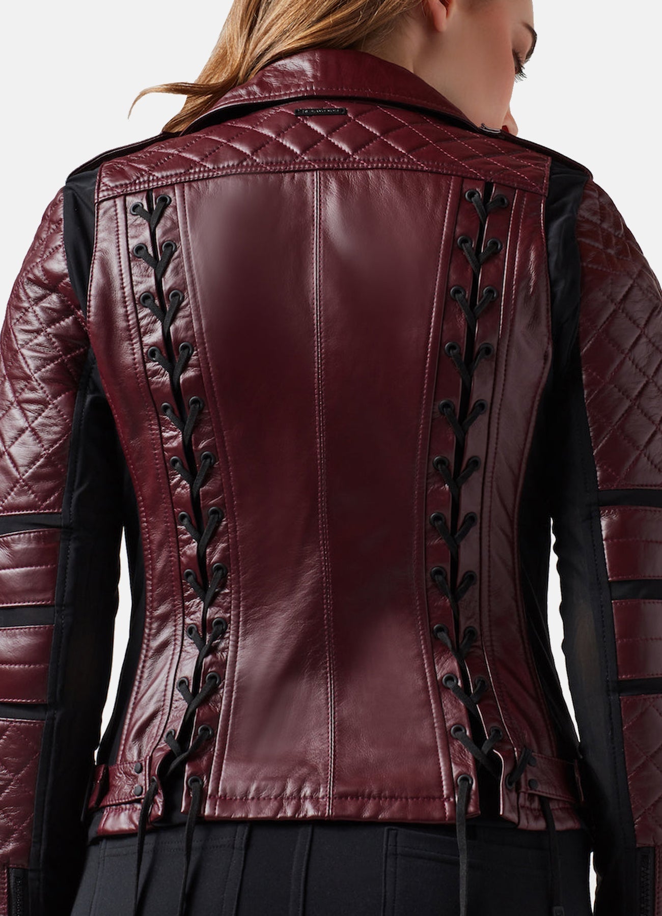 Women's Vintage Maroon Biker Leather Jacket