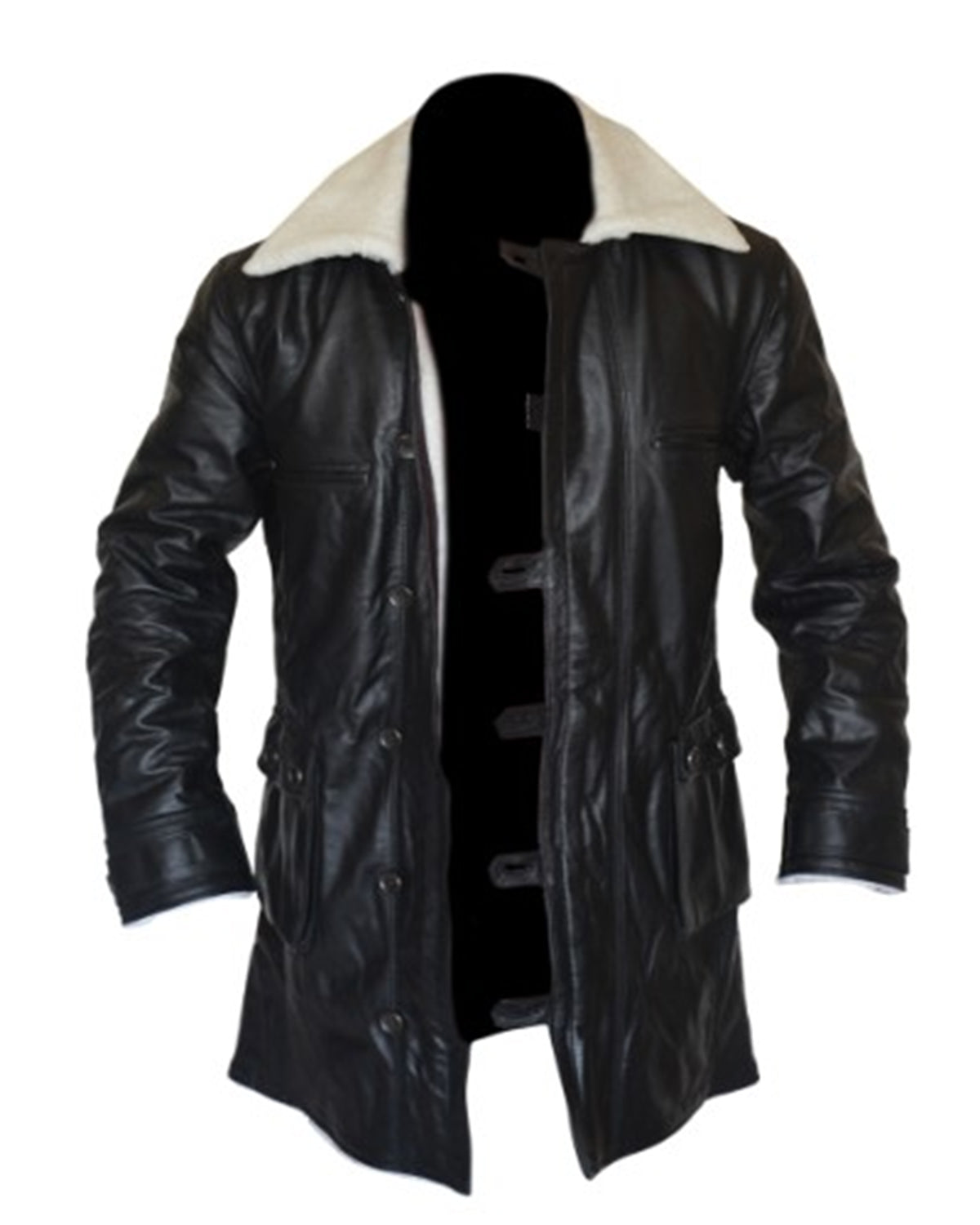 Bane Coat Black Genuine Real Leather Coat Batman Dark Knight Shearling