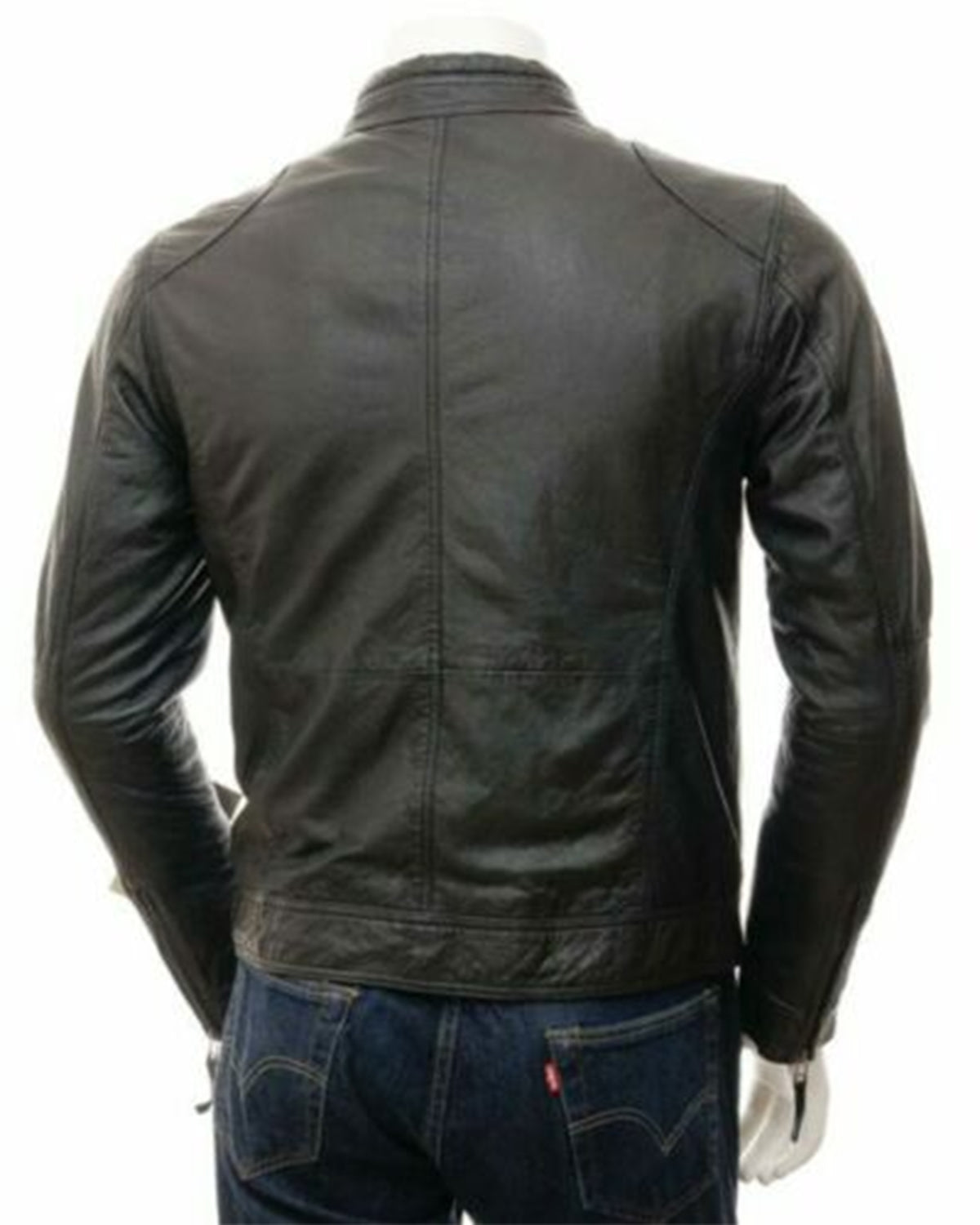 Men's Black Cowhide Leather Biker Jacket