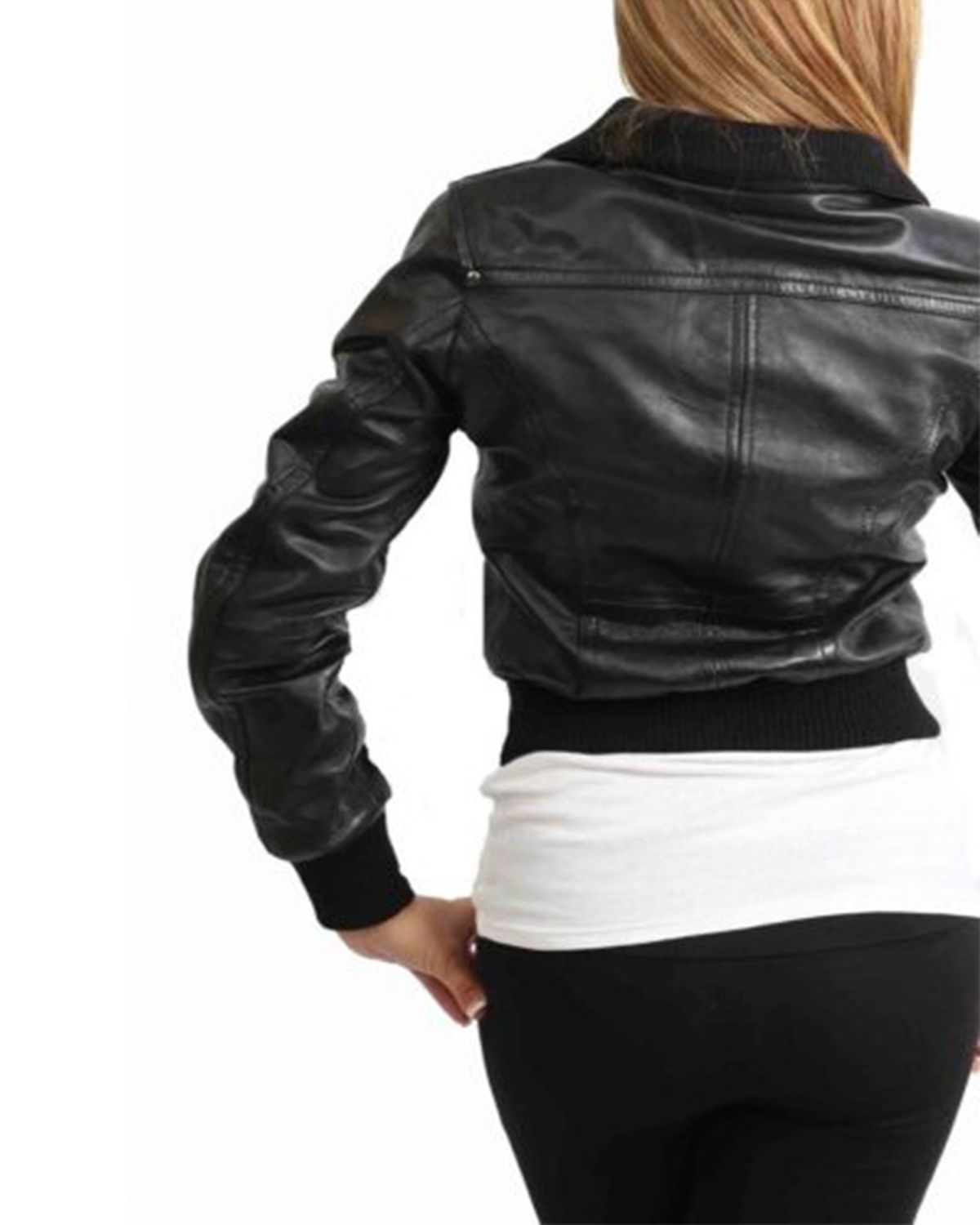 Women's Classic Bomber Real Leather Jacket