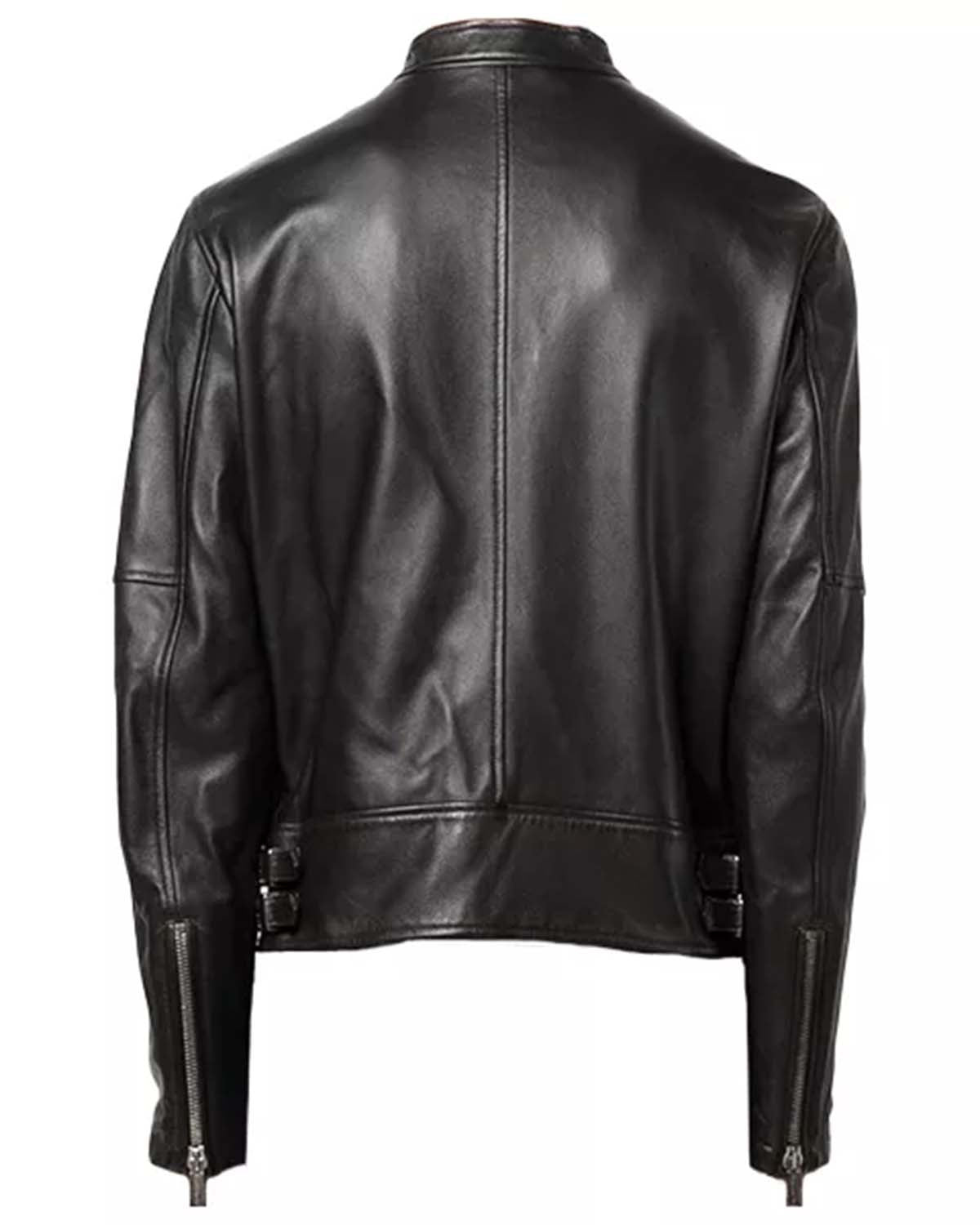 Men's Black Leather Racer Jacket