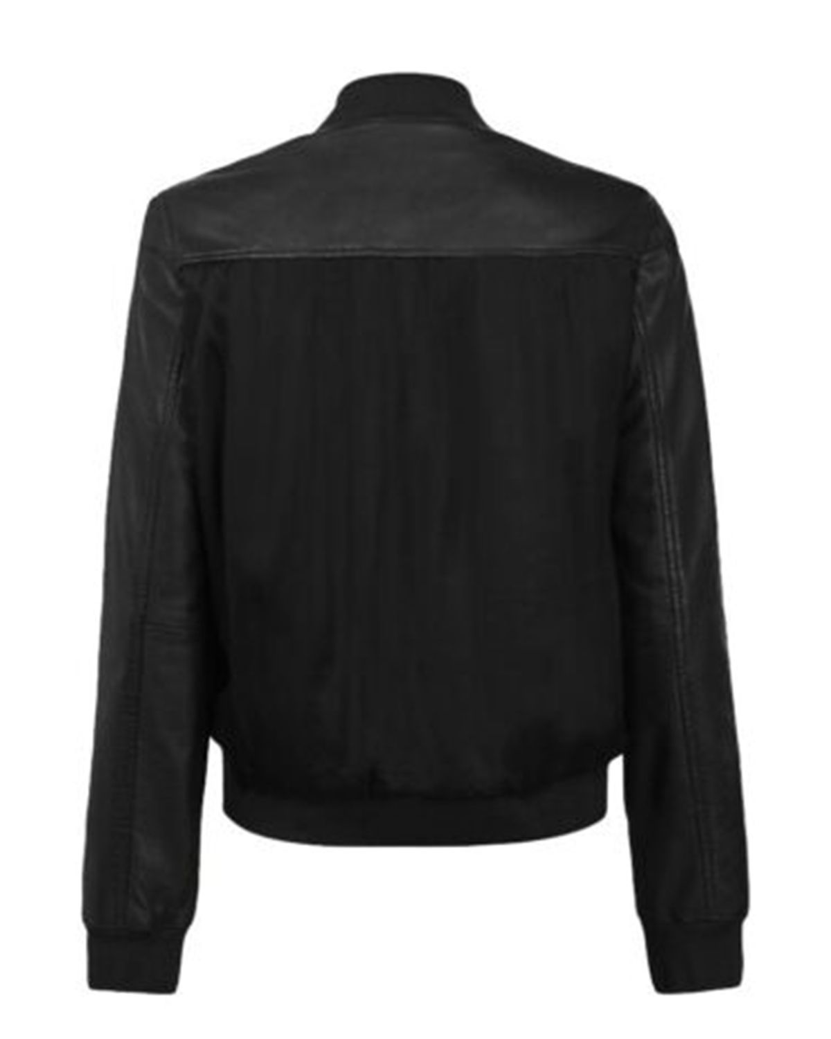 Women's Elegant Black Bomber Leather Jacket
