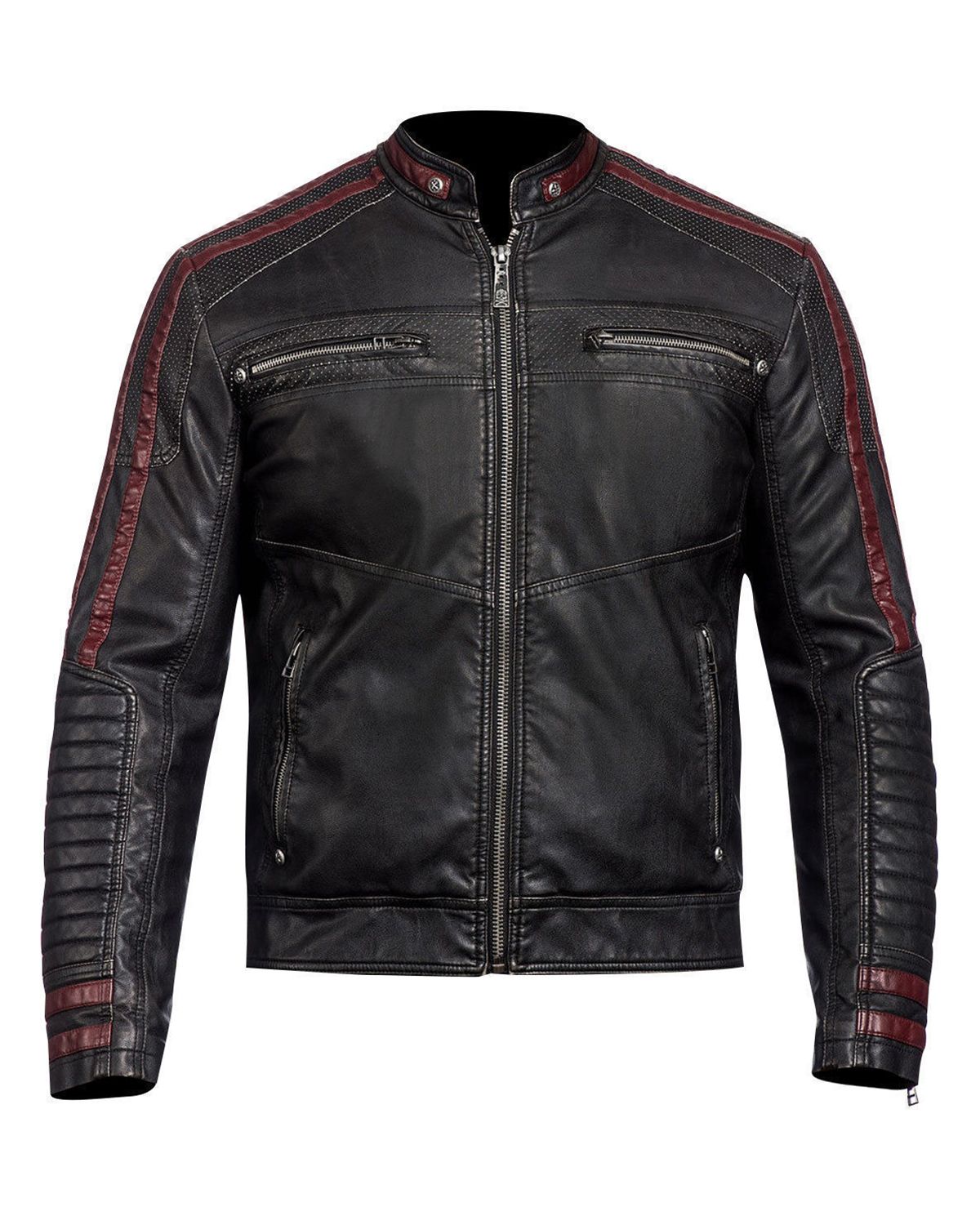 Men's Stylish Black Biker Real Leather Jacket