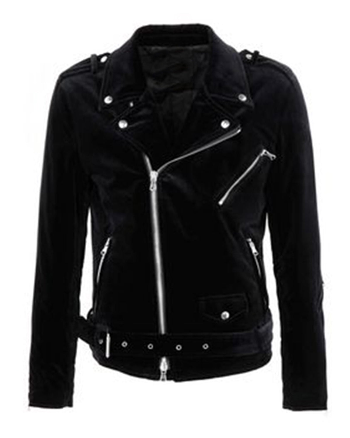 Men Black Motorcycle Fashion Biker Leather Jacket