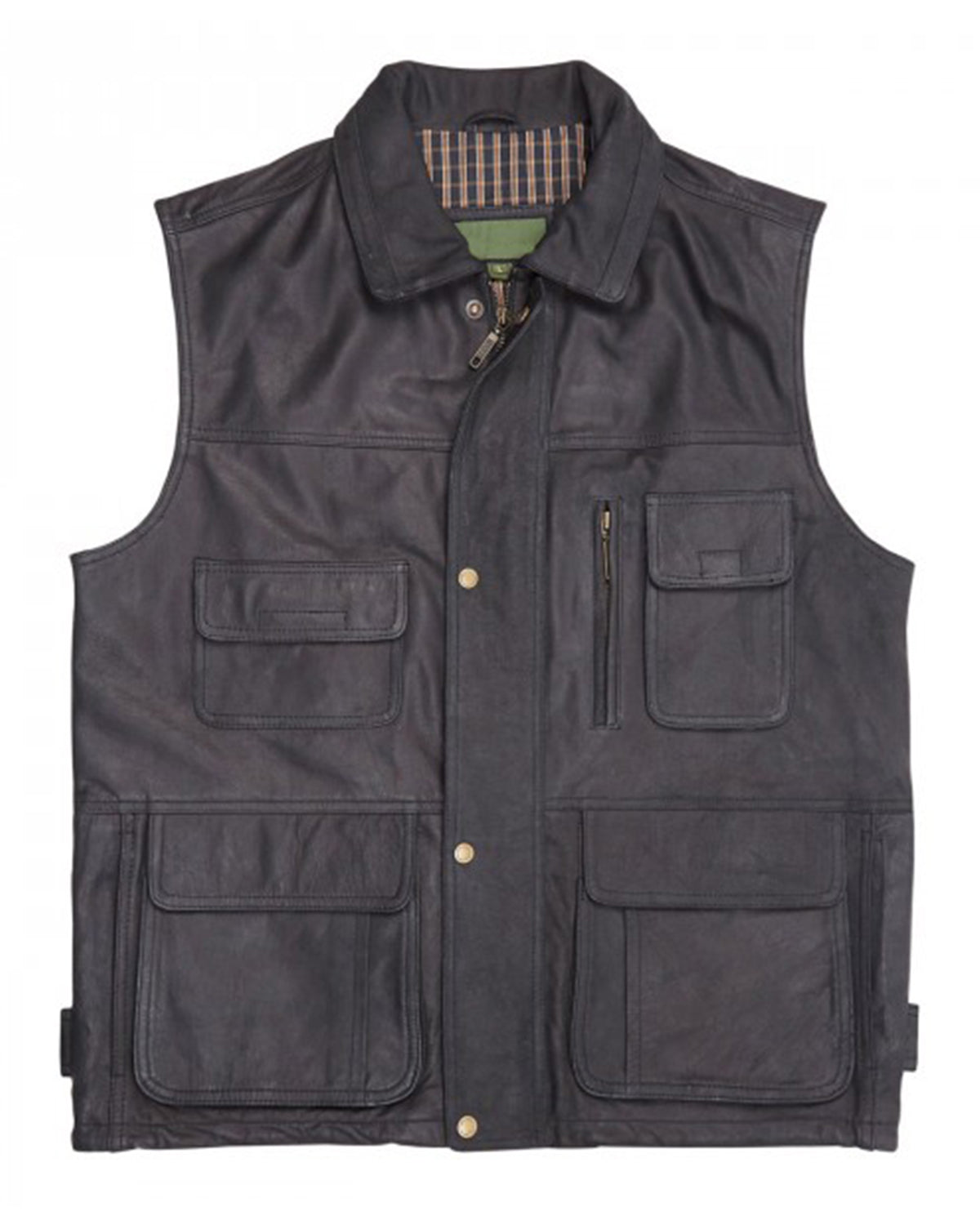 Men's Black Leather Vest