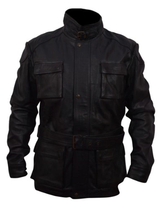 Bane Box Pockets Black Faux Leather Jacket