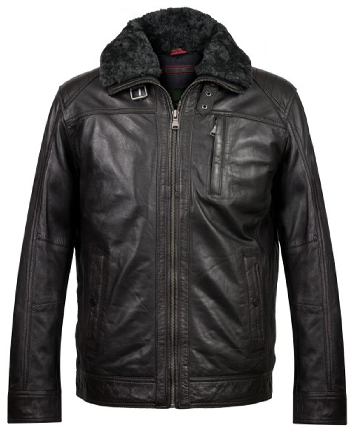 Black Fur Jacket For Men's