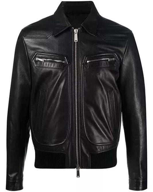 Men's Classic Leather Biker Jacket