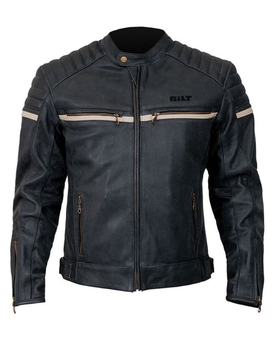 Men's Black Motorcycle Vintage Leather Jacket