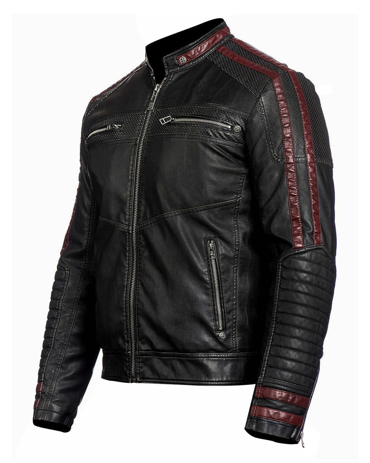 Men's Stylish Black Biker Real Leather Jacket