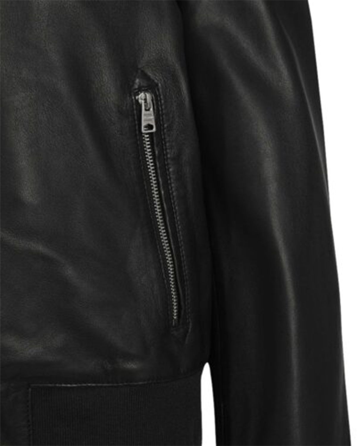 Women's Elegant Black Bomber Leather Jacket