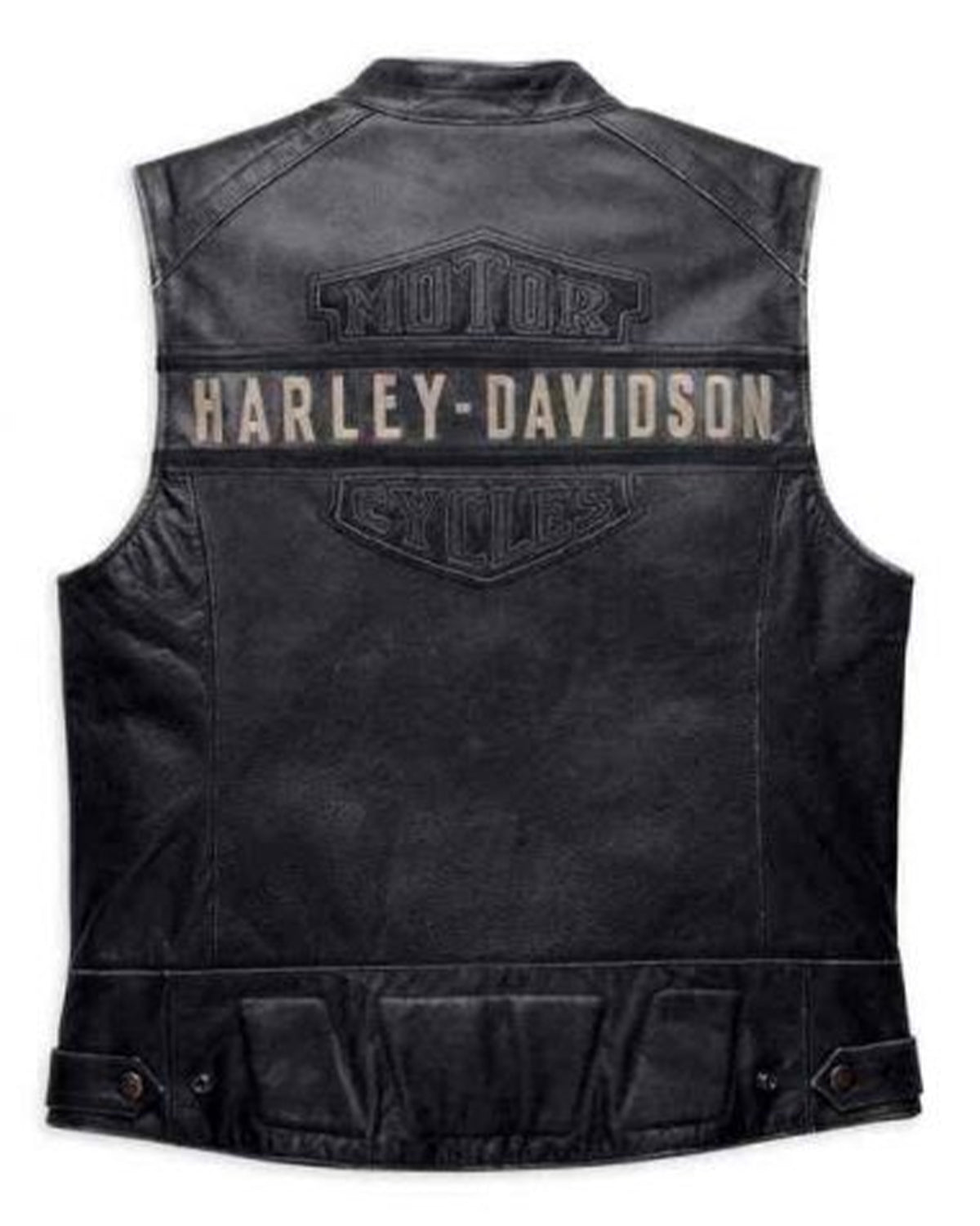 Harley Davidson Men's Embroidered Passing Link Leather Vest
