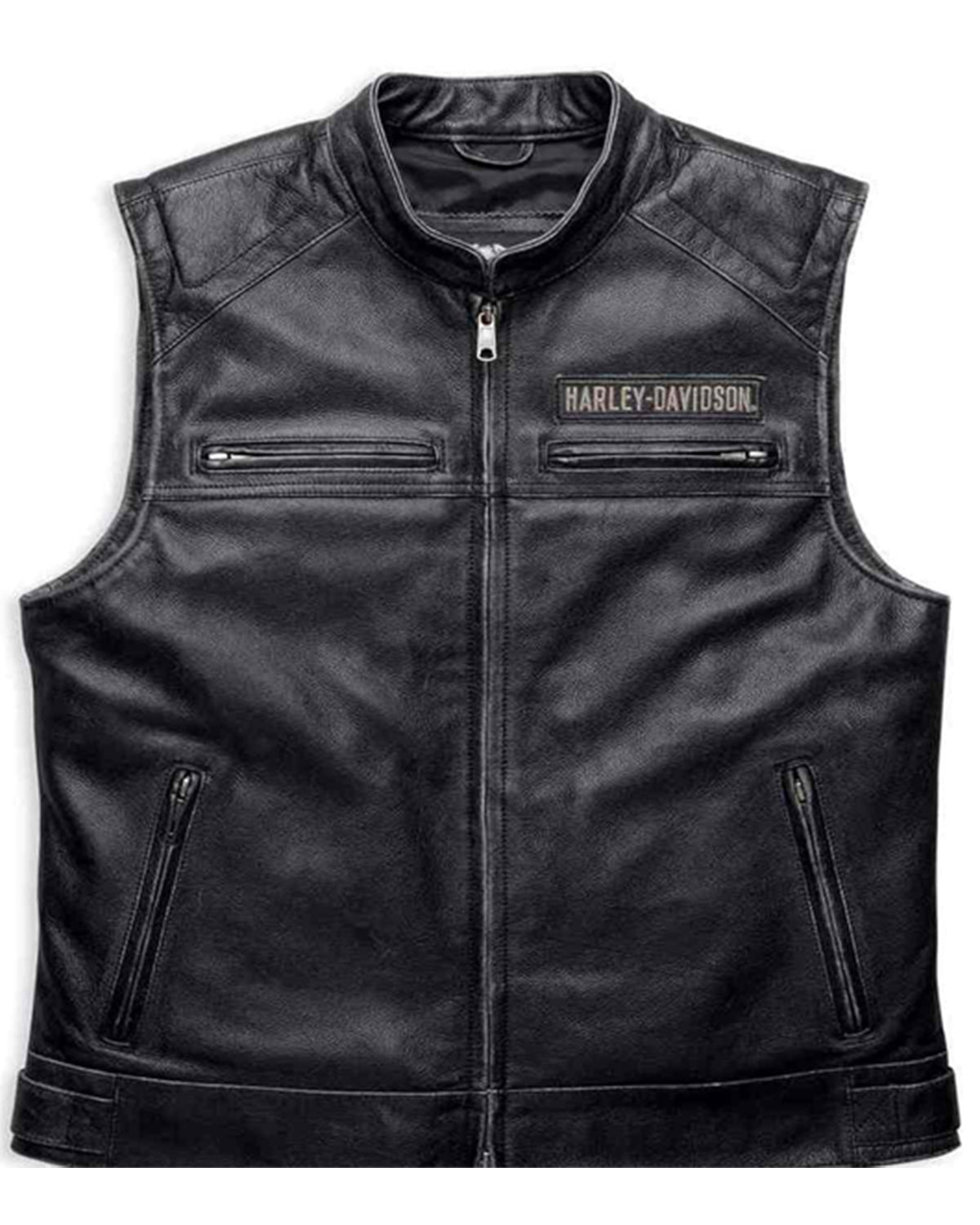 Harley Davidson Men's Embroidered Passing Link Leather Vest