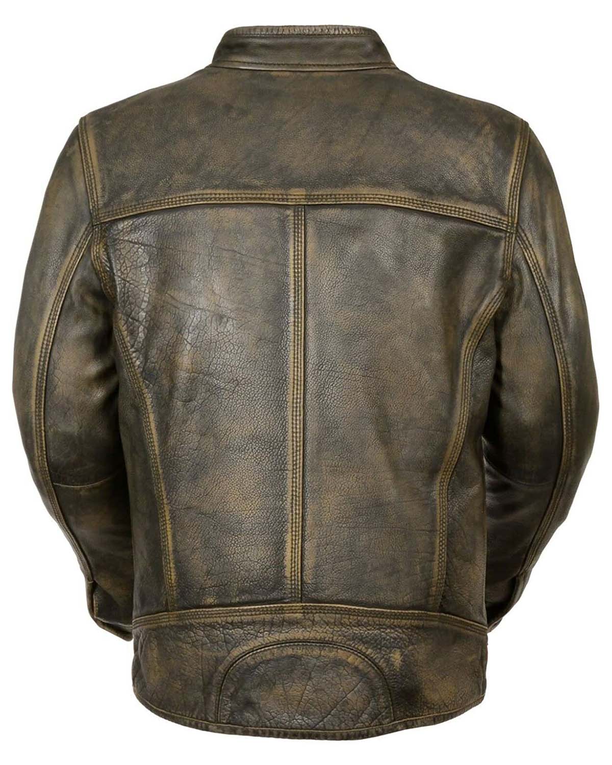 Men's Brown Cafe Racer Distressed Leather Jacket