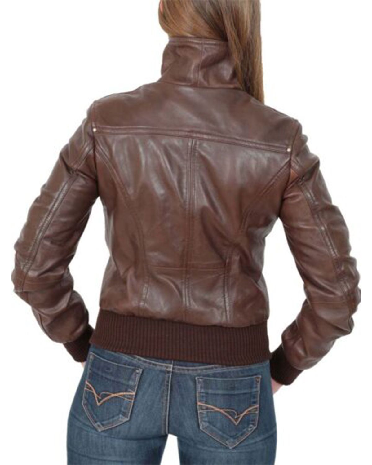 Women's Classic Bomber Real Leather Jacket
