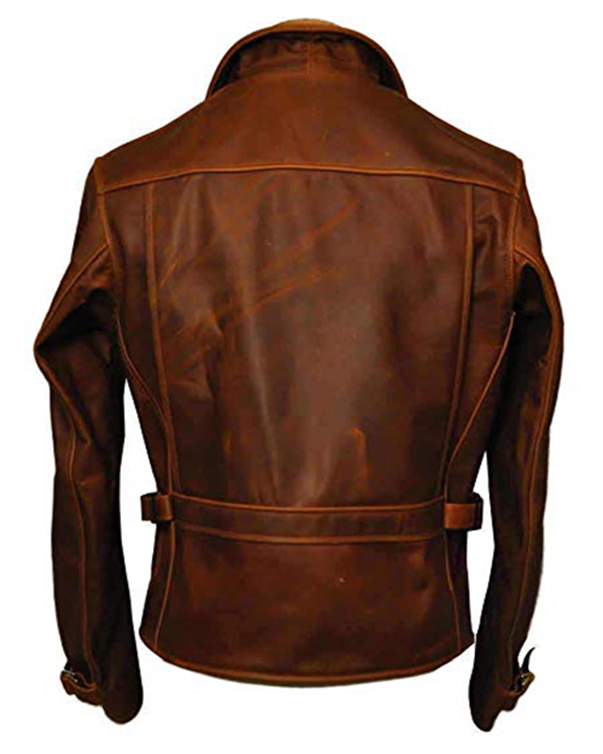 Brendo Men’s Biker Motorcycle Vintage Distressed Brown Leather Jacket