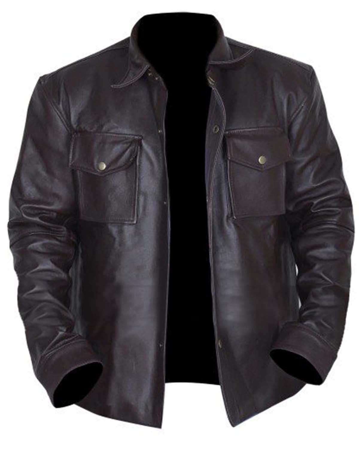 Men's Addicted Brown Leather Jacket