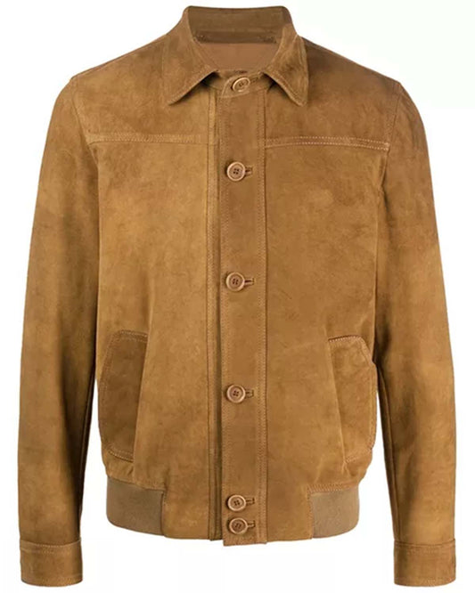 Men's Brown Suede Shirt Jacket
