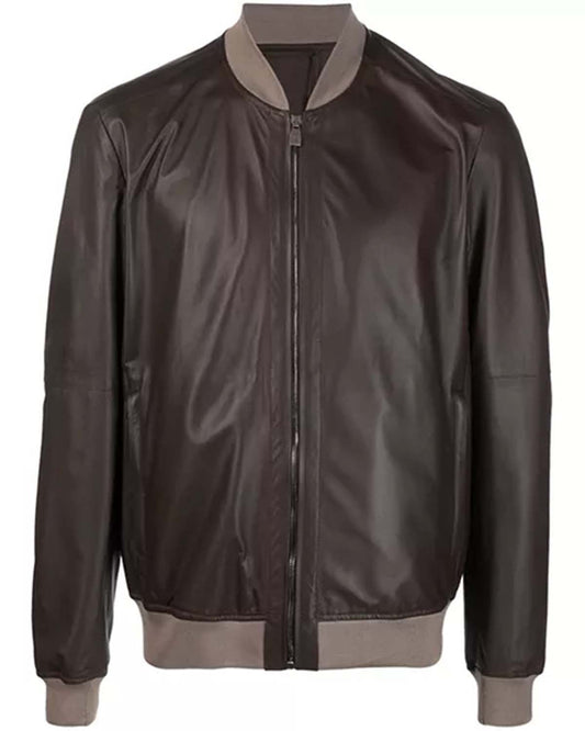 Men's Chocolate Brown Varsity Jacket