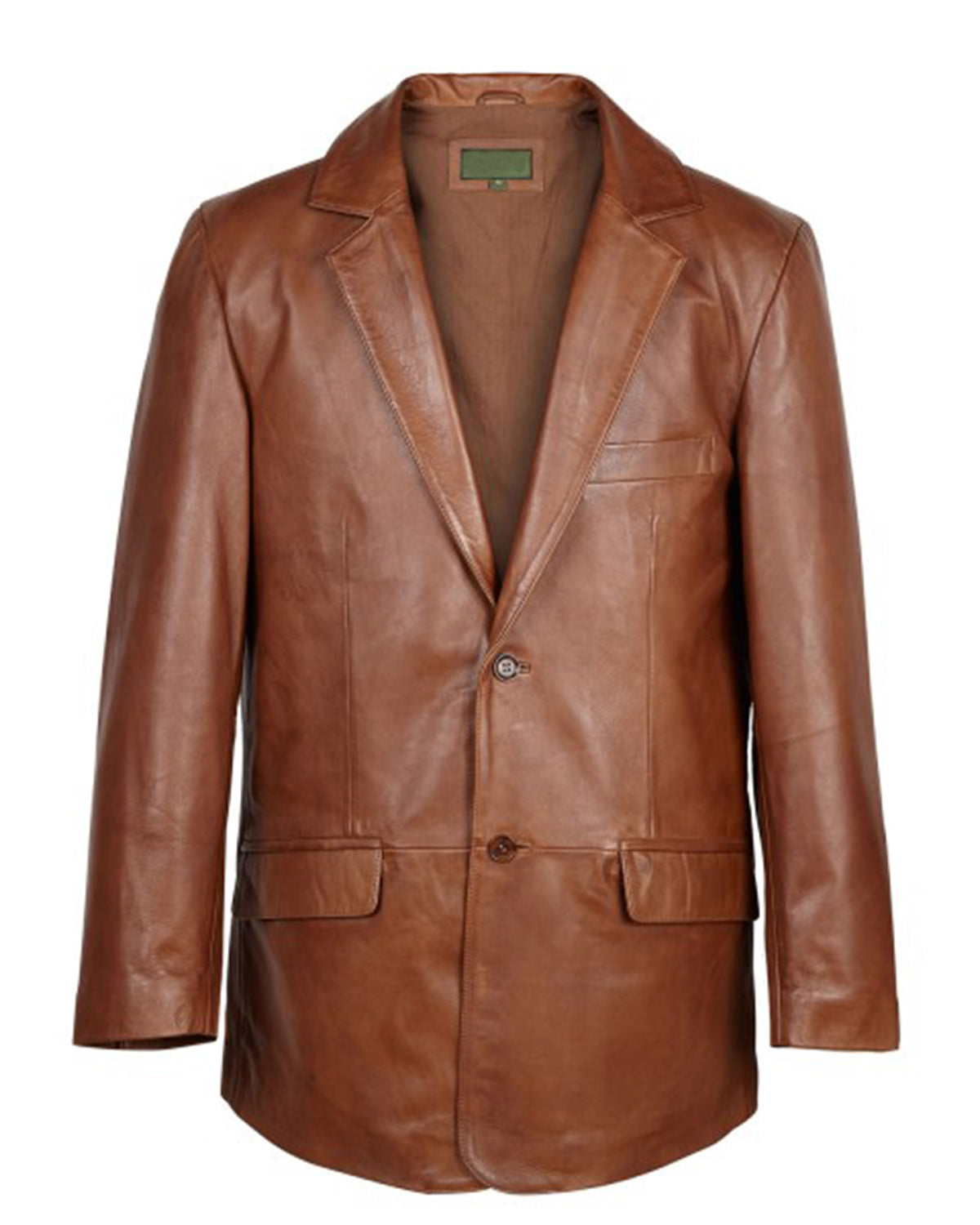 Chestnut Men's Brown Leather Blazer