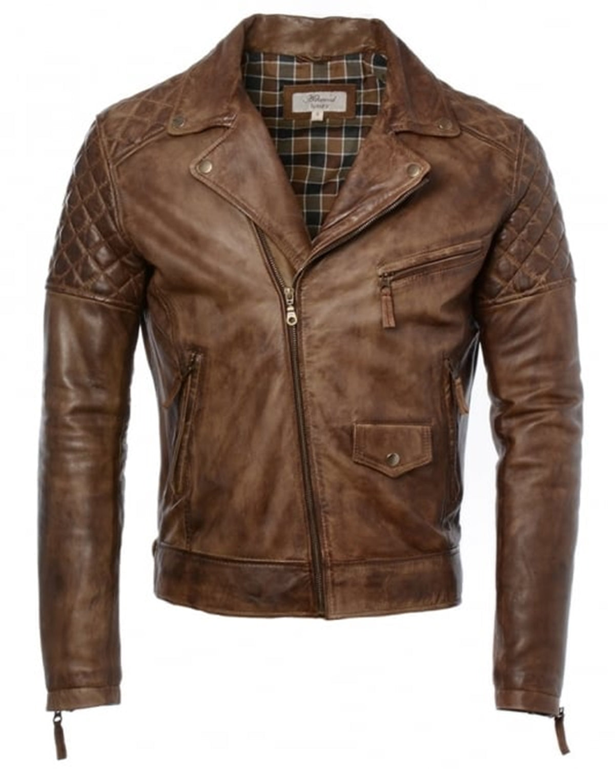 Brown Vintage Motorcycle Leather Biker Jacket