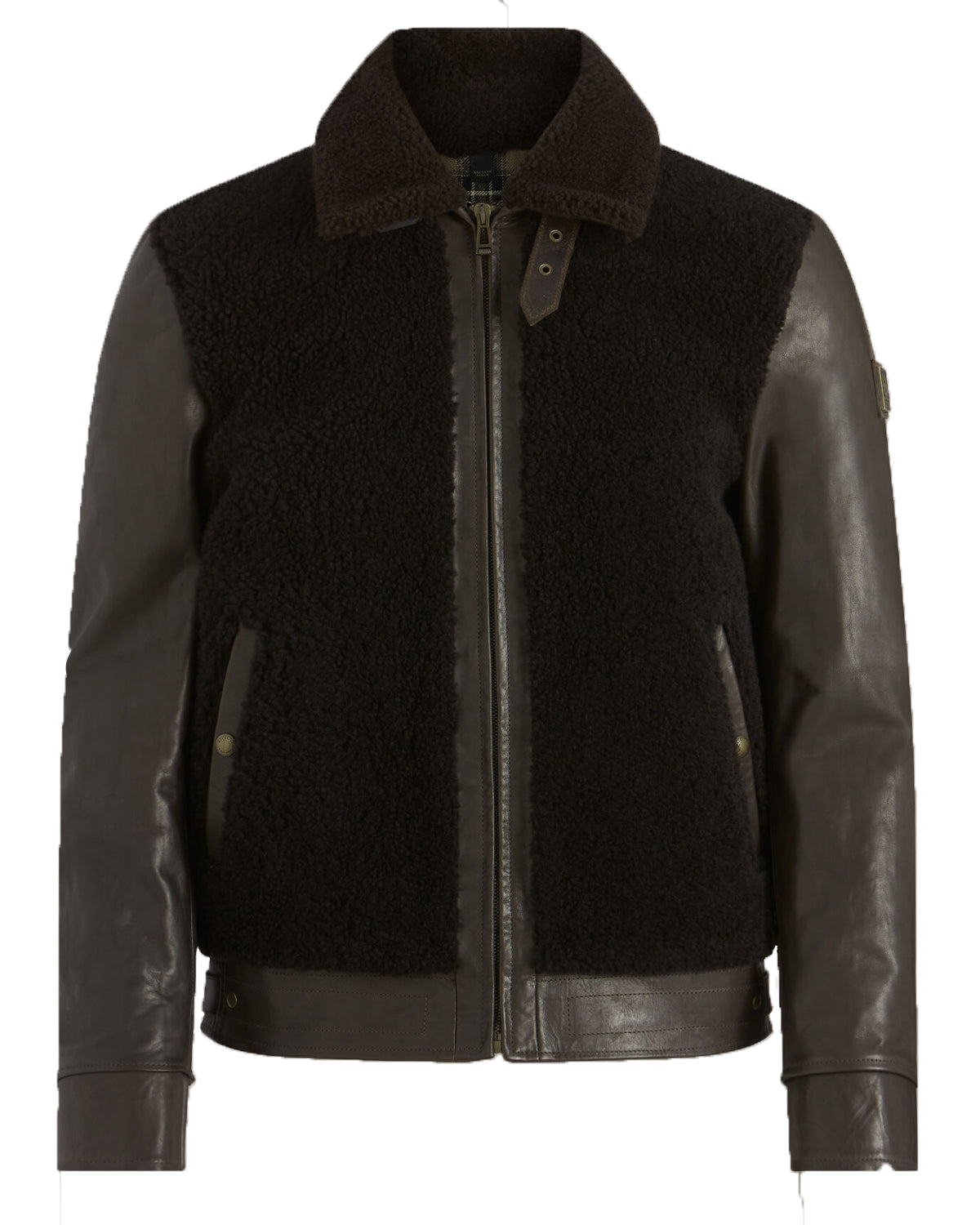 Dark Brown Reverse Shearling and Leather Jacket