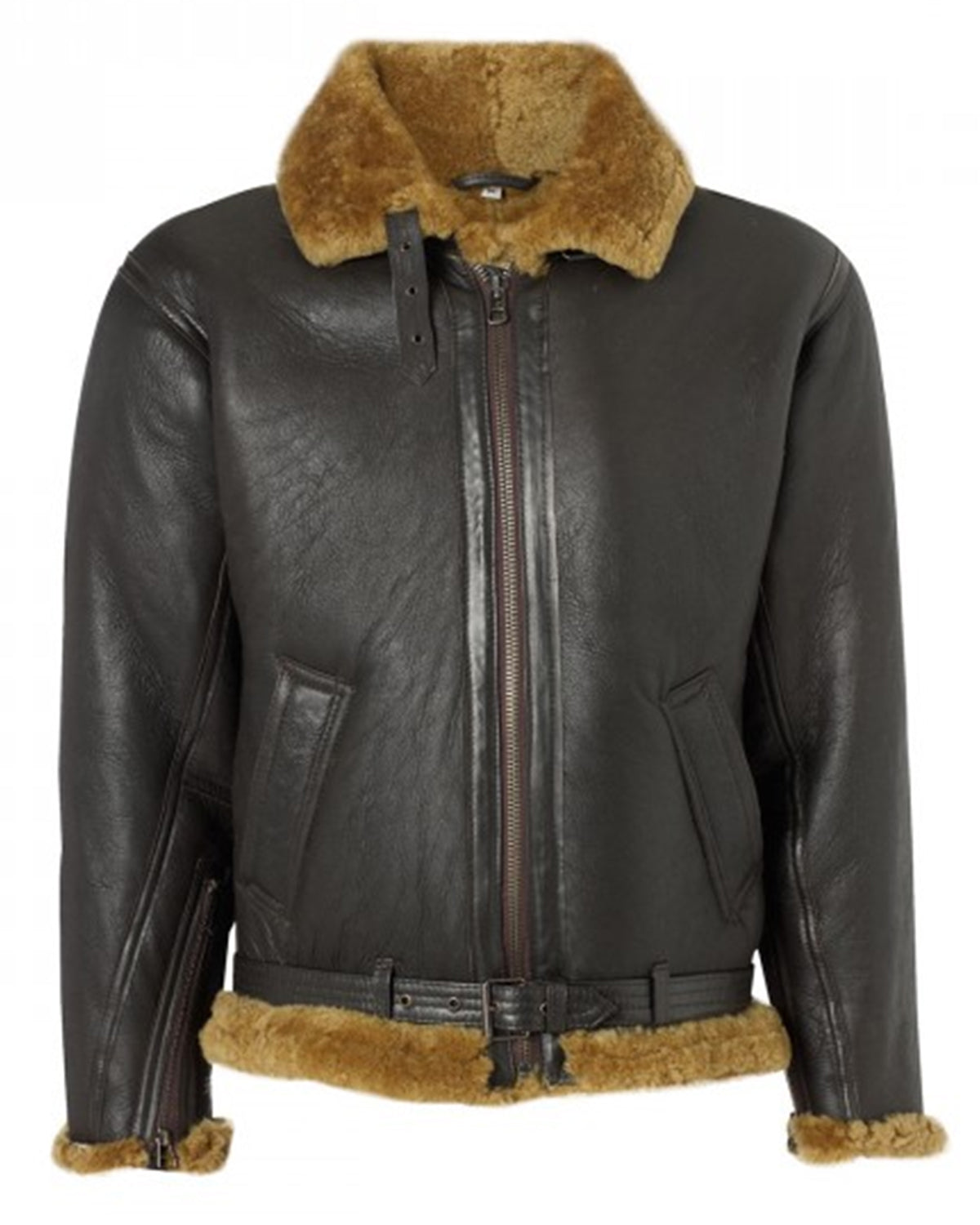 Men's Bomber Brown Sheepskin Flying Jacket