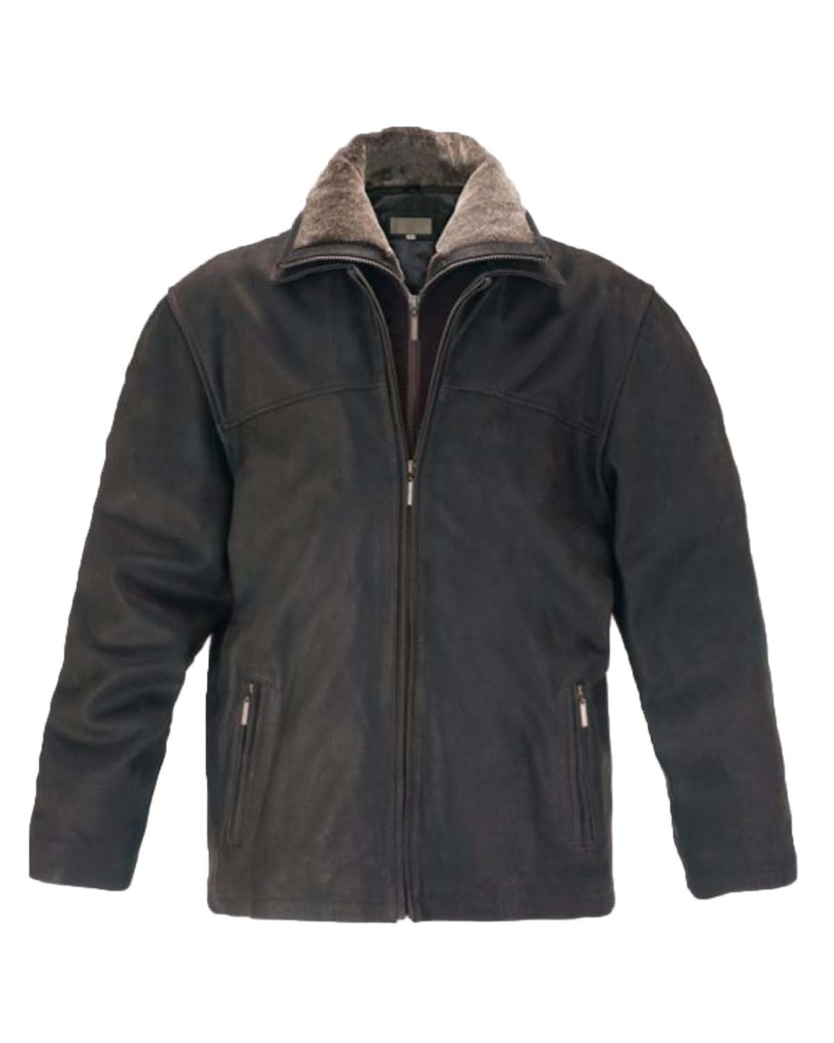 Fur Brown Leather Jacket For Men's