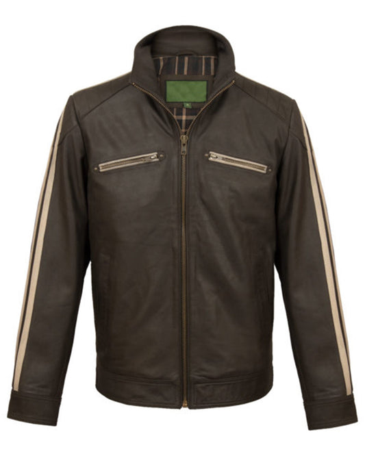 Men's Brown Biker Leather Jacket
