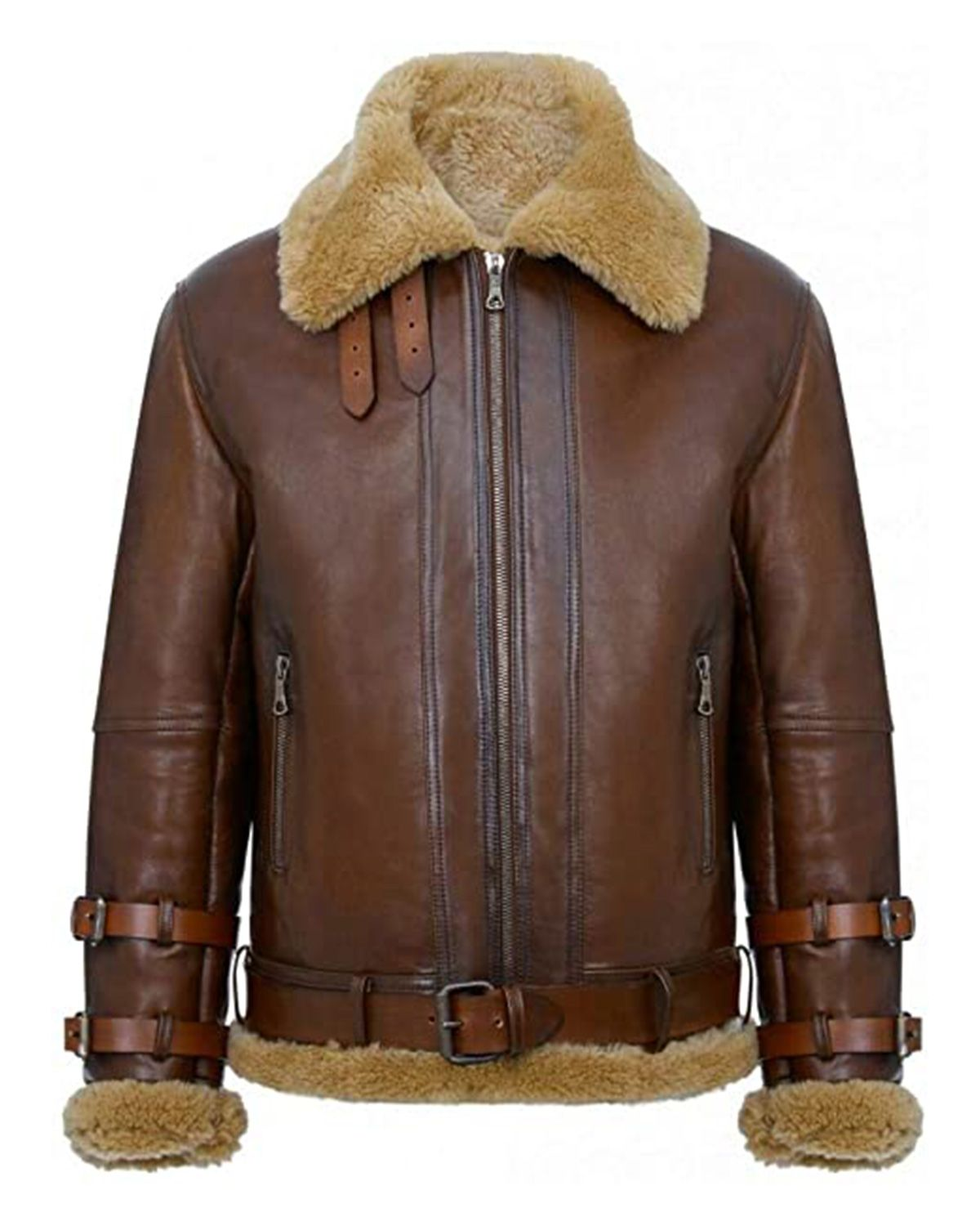 Brown leather jacket