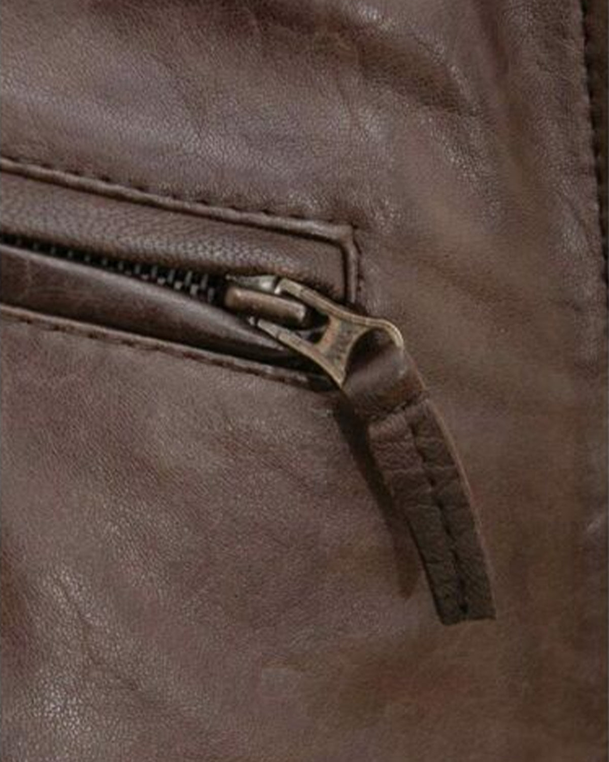 Fashion Moto Brown Leather Jacket Men's