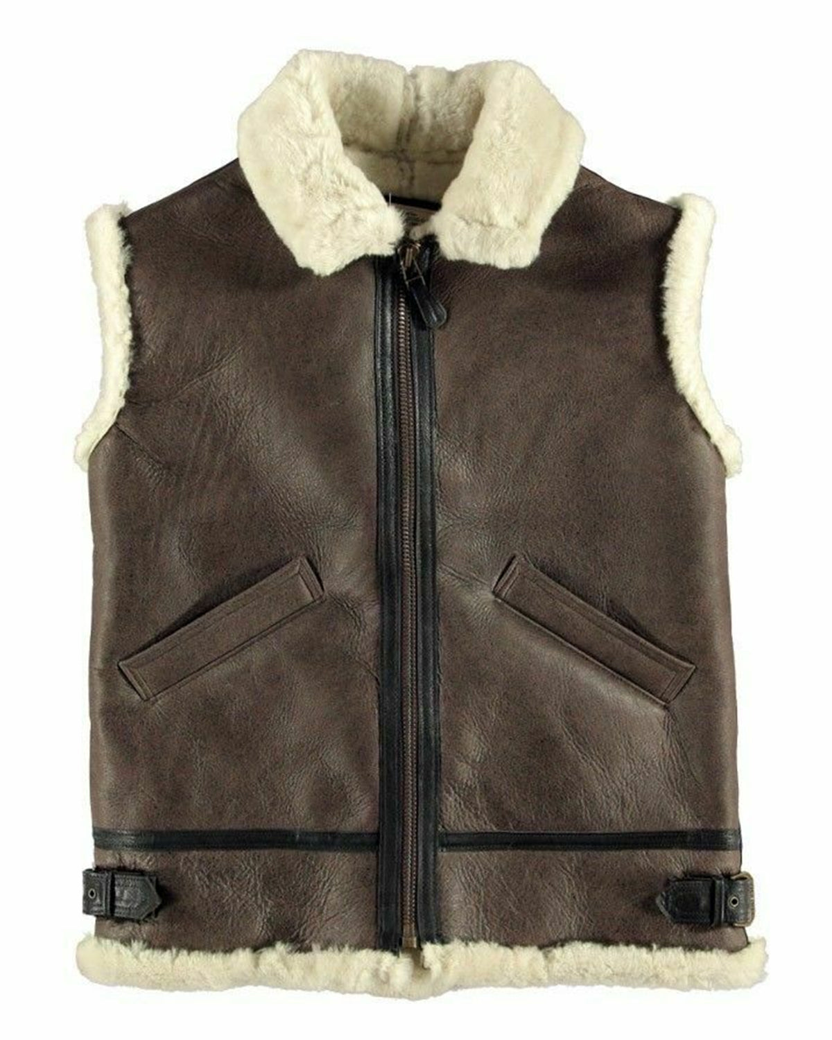 Men's WW2 B3 Faux Fur Shearling Brown Vest