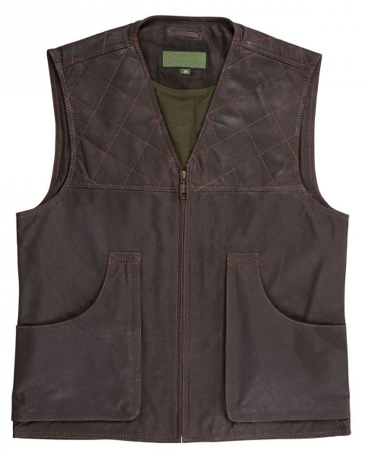 Men's Brown Leather Shooting Vest