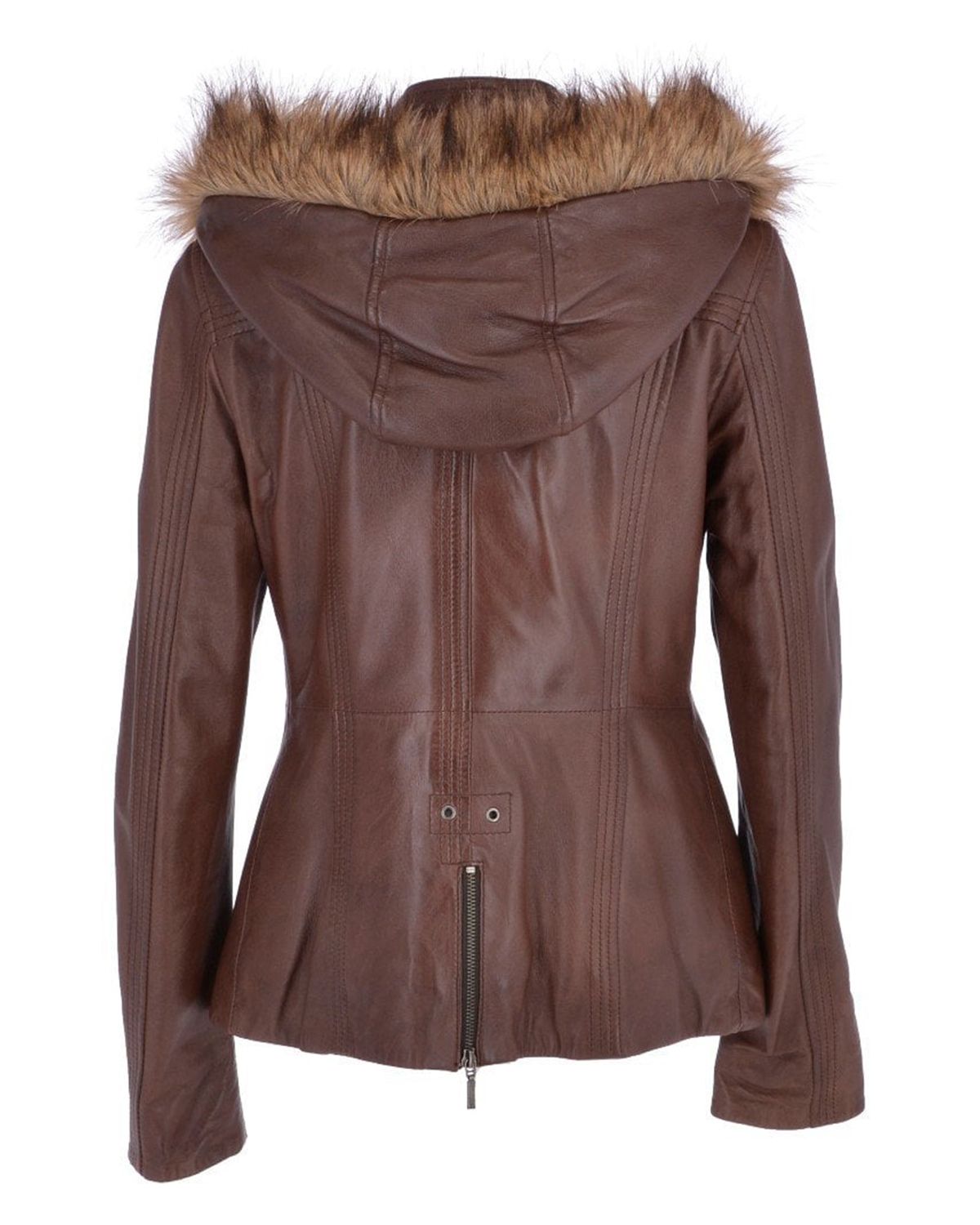 Women's Hooded Biker Real Sheepskin Leather Jacket