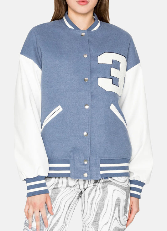 Women's Iconic Light Blue Varsity Jacket