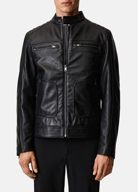 Men's Onyx Black Biker Leather Jacket