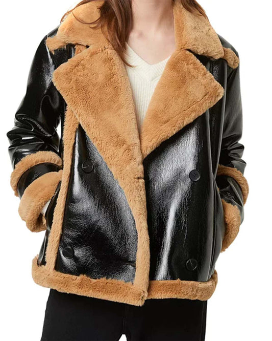 Women's Double Breasted Shearling Jacket