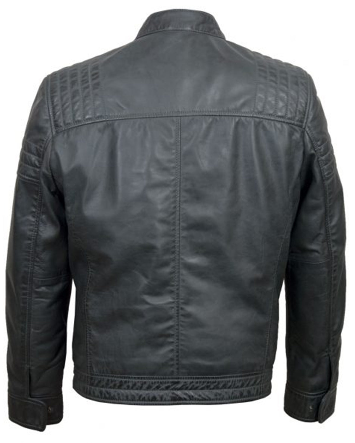 Men's Grey Leather Jacket
