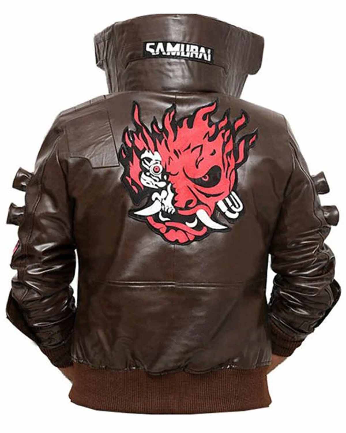 Cyberpunk Samurai 2077 Brown Leather Jacket