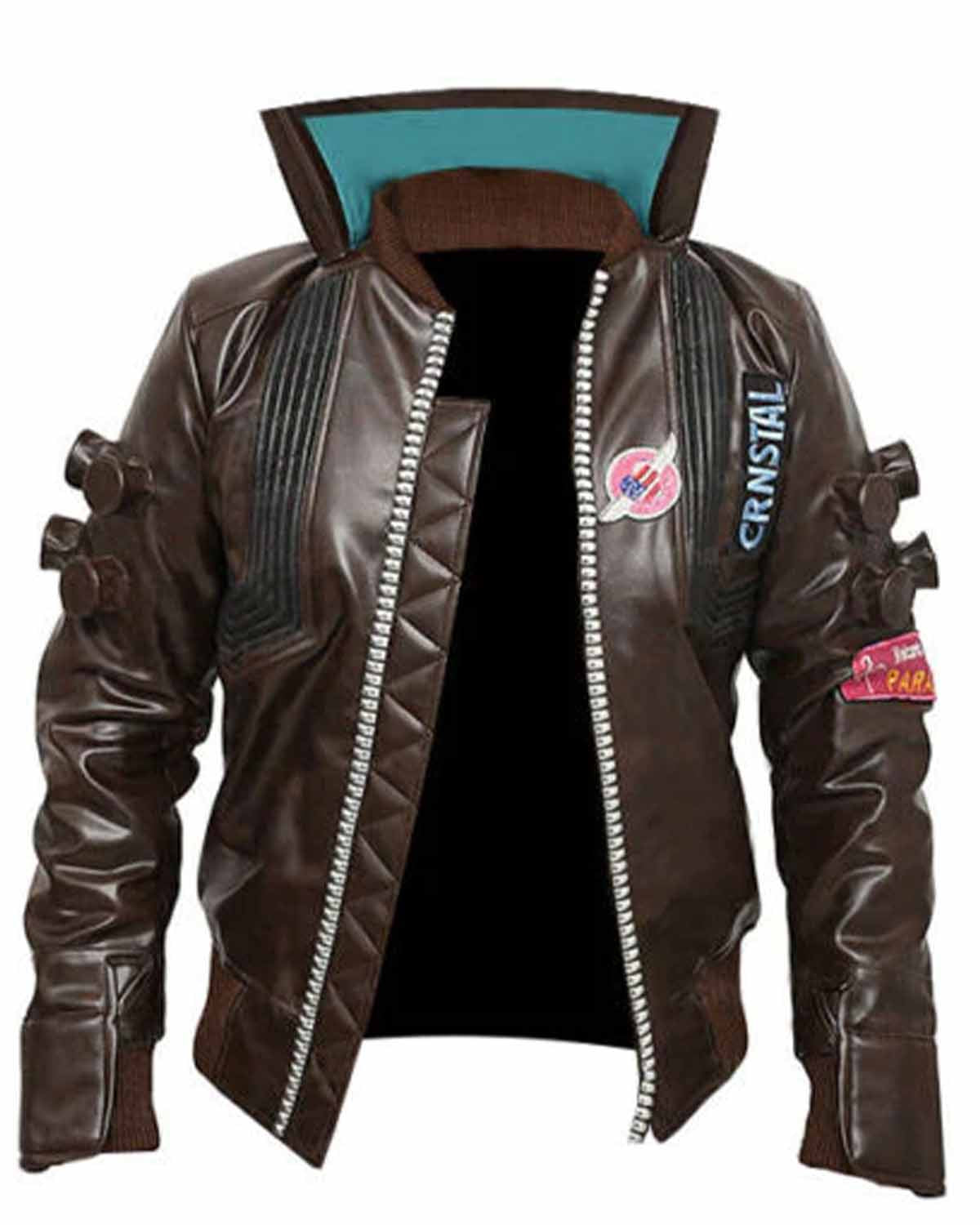 Cyberpunk Samurai 2077 Brown Leather Jacket