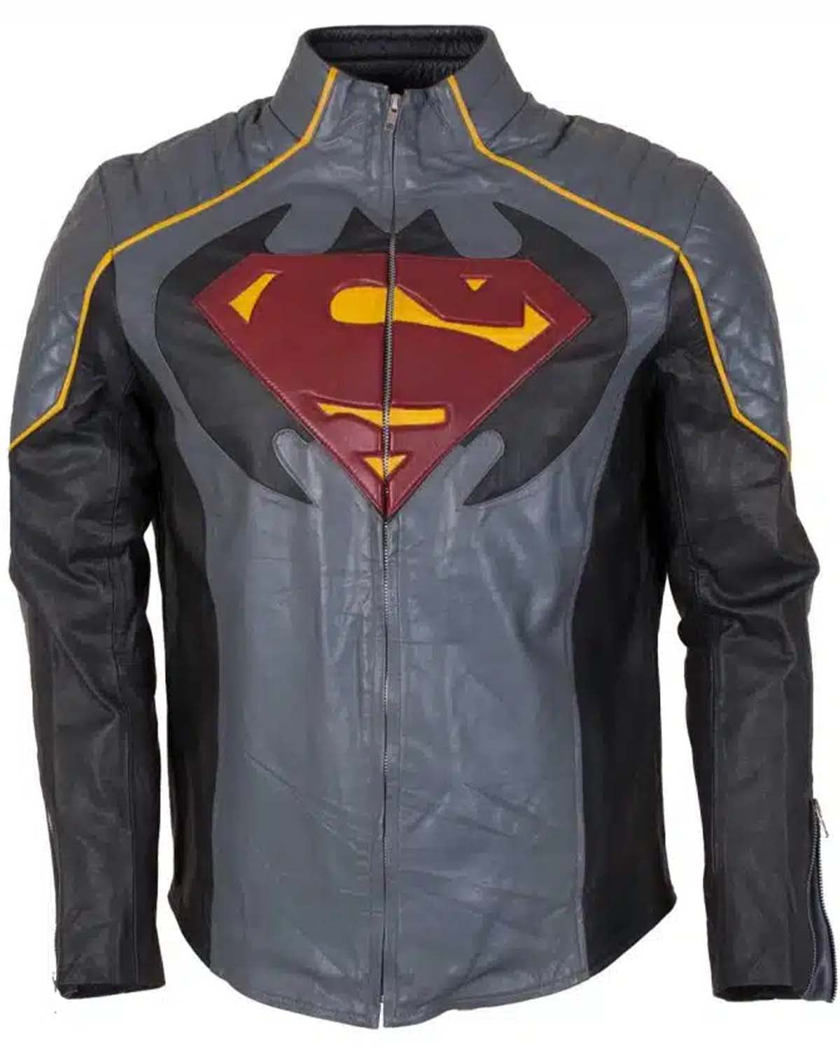 Batman Vs Superman Grey Leather Jacket