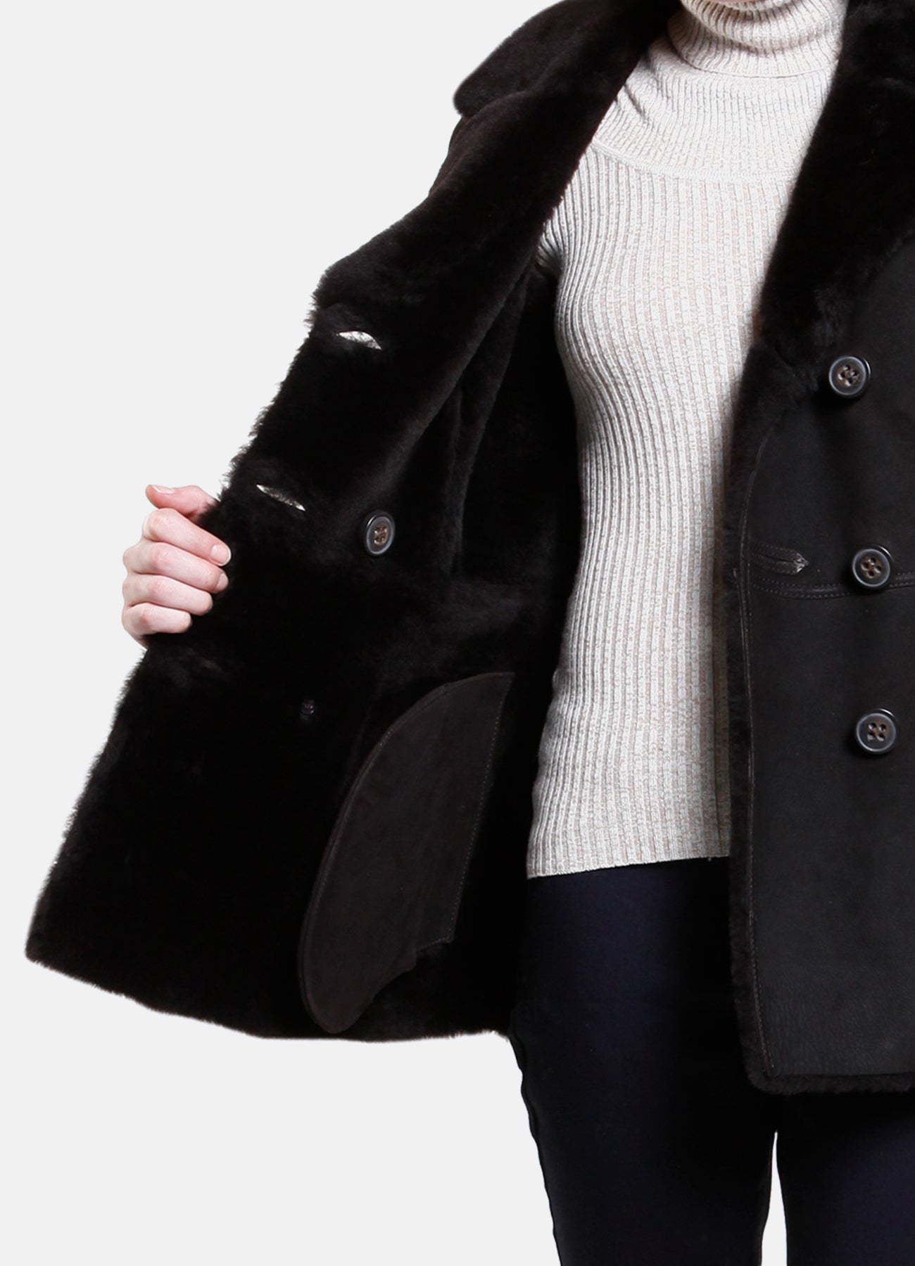 Women's Iconic Black Shearling Leather Jacket