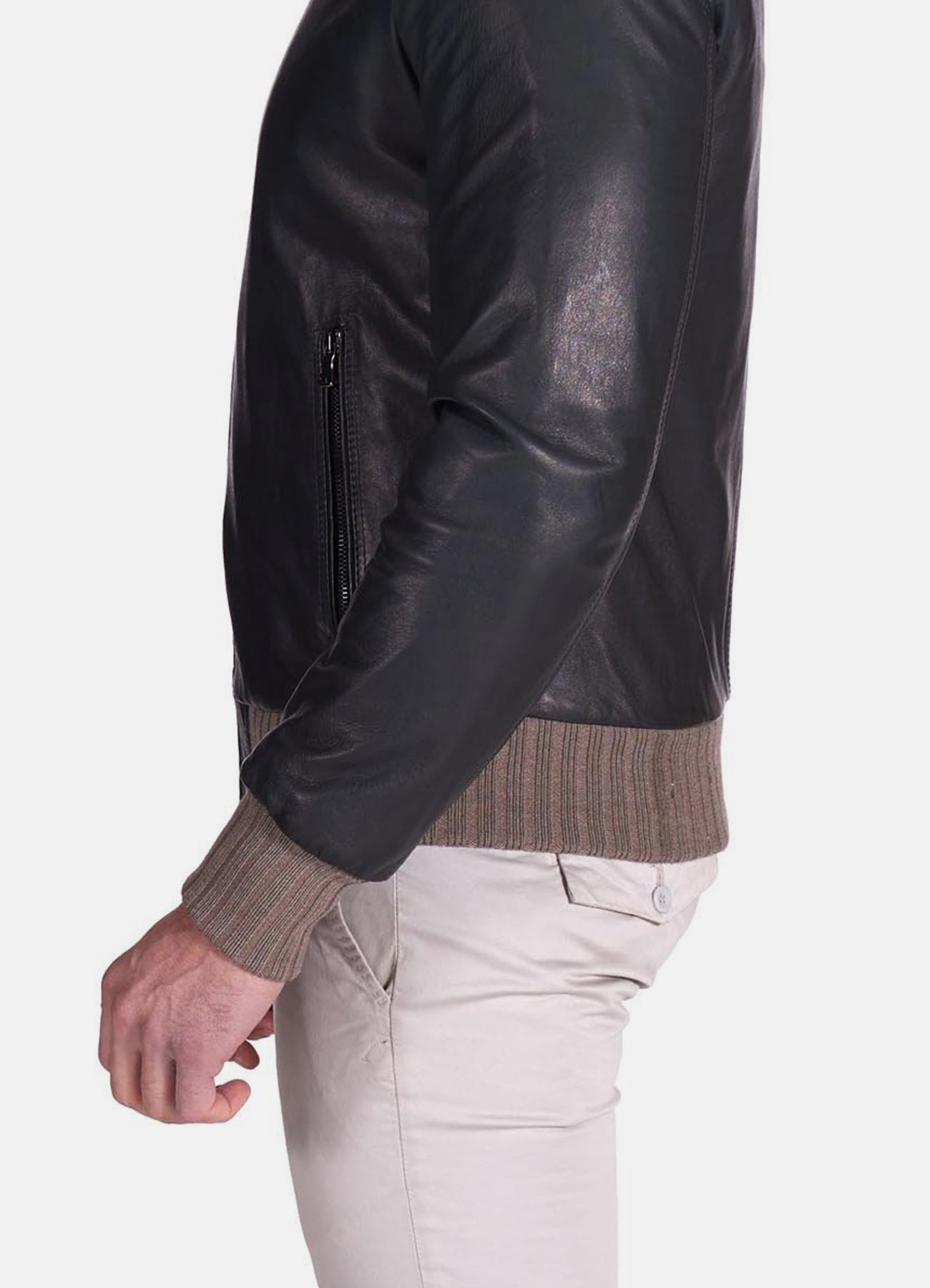 Men's Vintage Style Black Bomber Leather Jacket