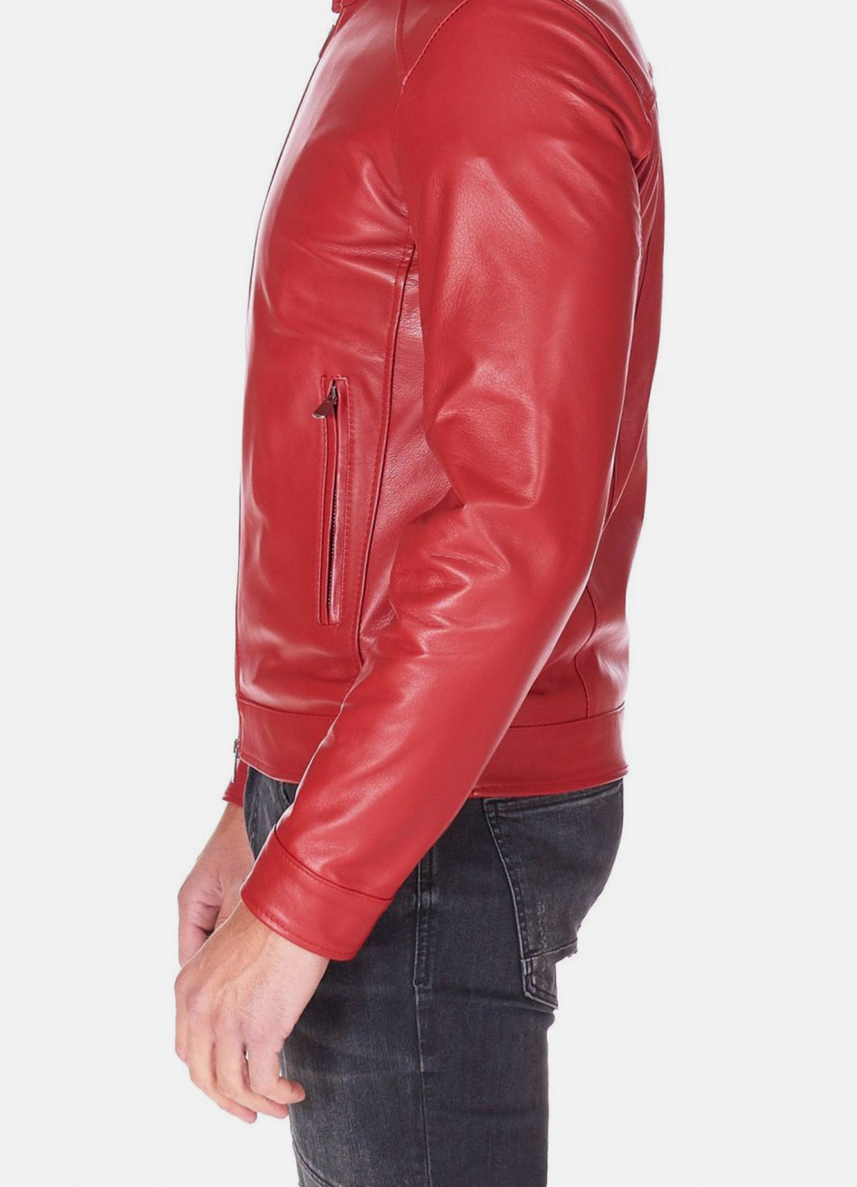 Men's Premium Red Biker Leather Jacket
