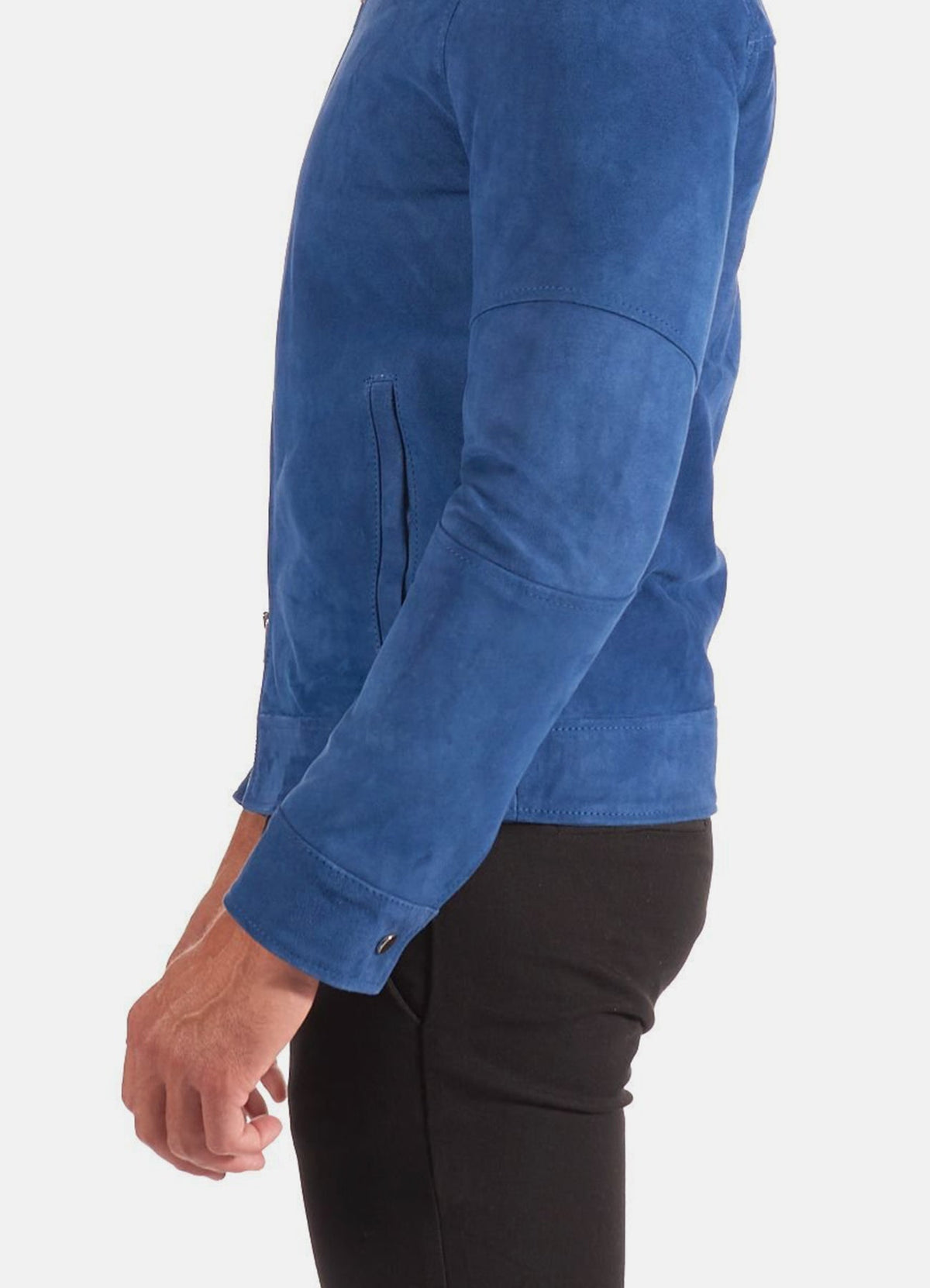 Men's Classic Blue Suede Leather Jacket