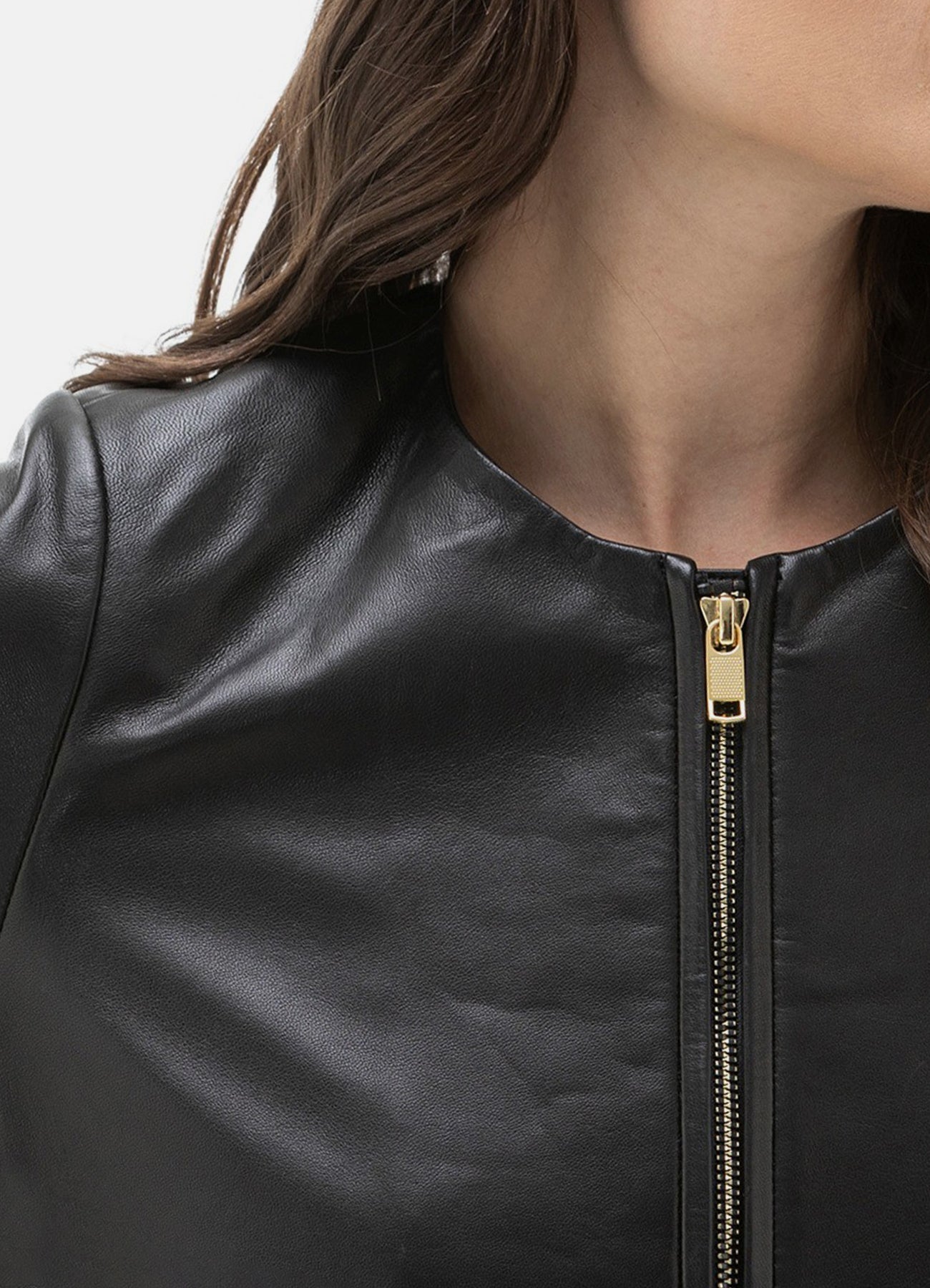 Women's Piano Black Bomber Leather Jacket